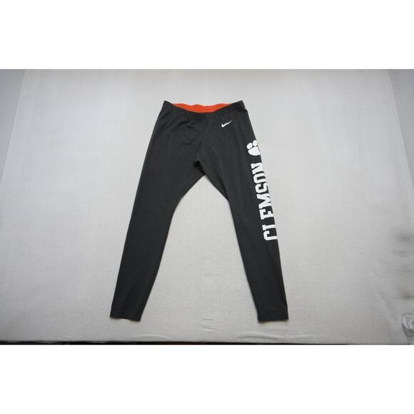 Nike Leggings Athletic Clemson‎ Tigers Performance Gray Pants Womens Sz Large - Picture 2 of 9
